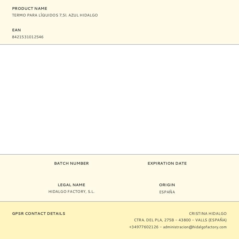 TERMO AZUL PARA LÍQUIDOS 7,5 L gallery 0