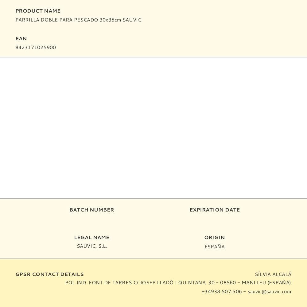 PARRILLA DOBLE PARA PESCADO 30x35cm SAUVIC gallery 1