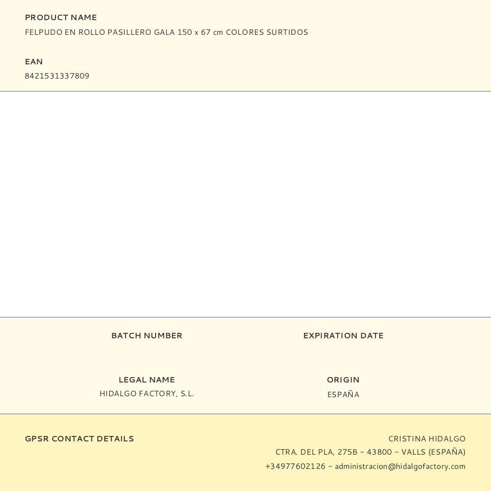 FELPUDO EN ROLLO PASILLERO GALA, COLORES SURTIDOS, 67 x 150 cm gallery 0