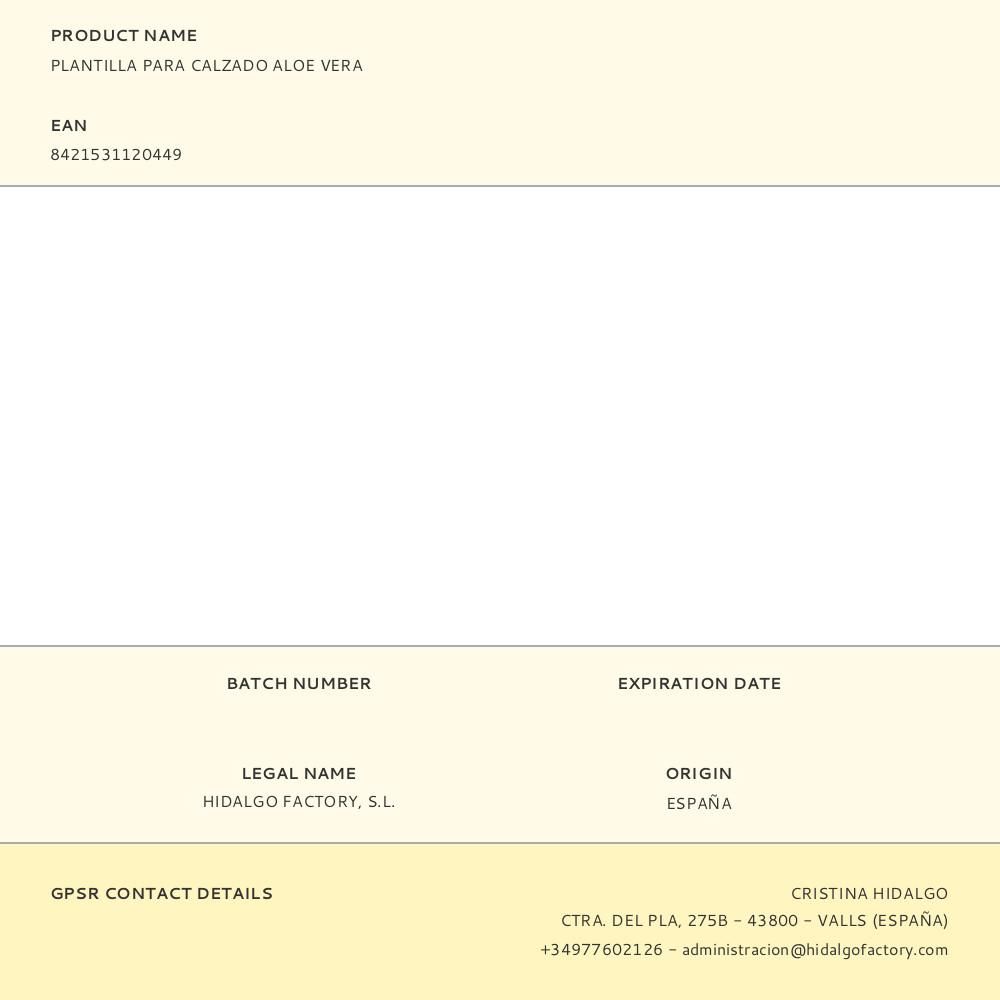 PLANTILLA PARA CALZADO ALOE VERA gallery 1