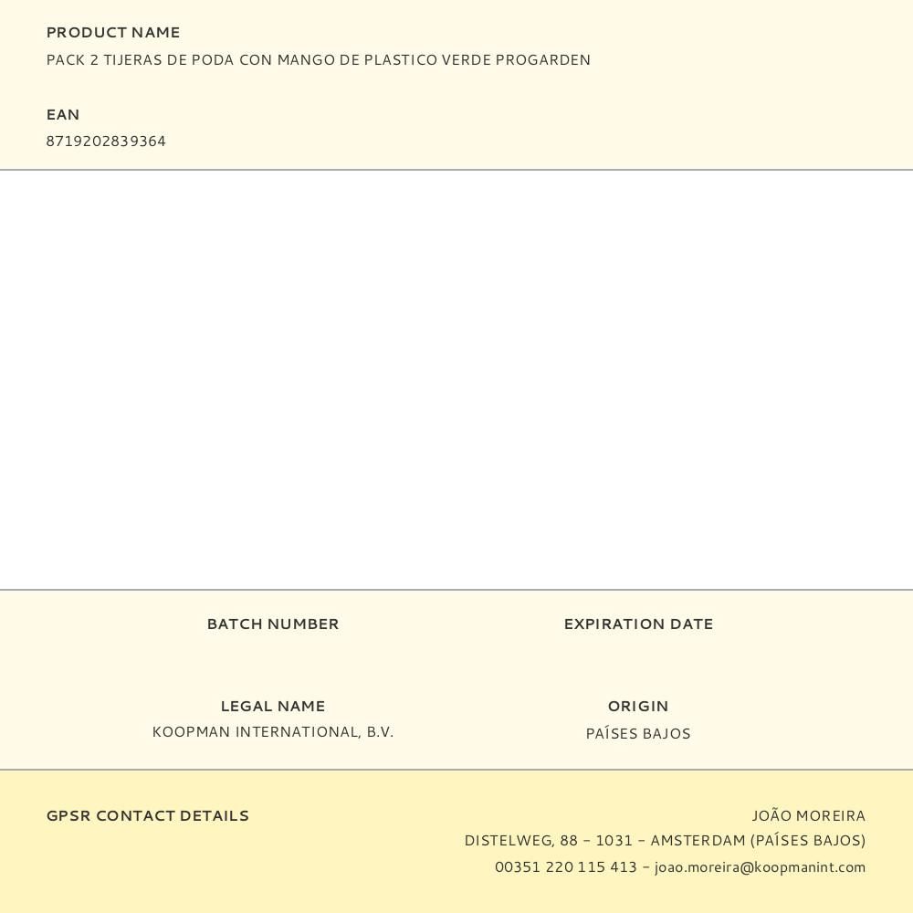 TIJERA DE PODA METÁLICAS 81 x 27 x 26,4 cm, 2 uds gallery 1