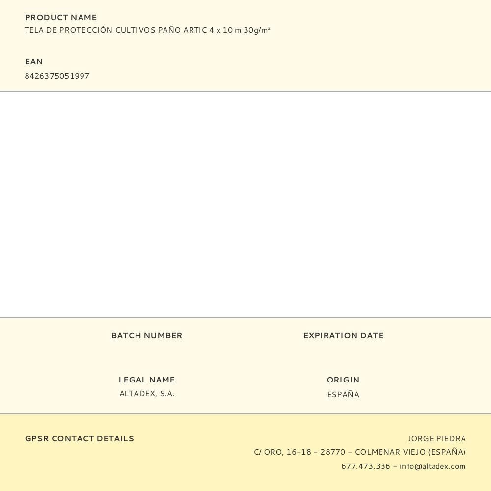 TELA DE PROTECCIÓN CULTIVOS PAÑO ARTIC 4 x 10 m 30g/m² gallery 5