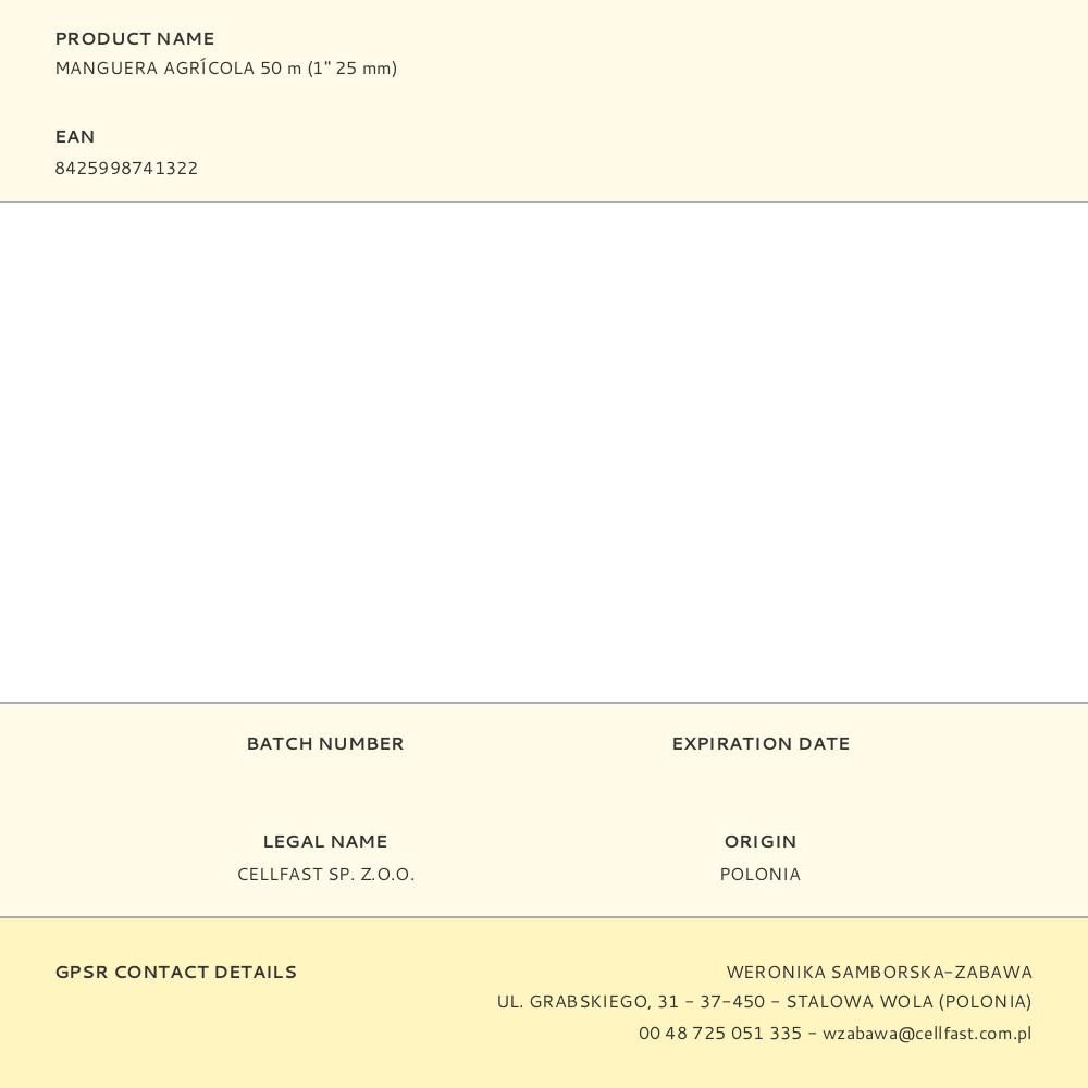 MANGUERA AGRÍCOLA Ø25 mm, 1 pulg 50 m gallery 0