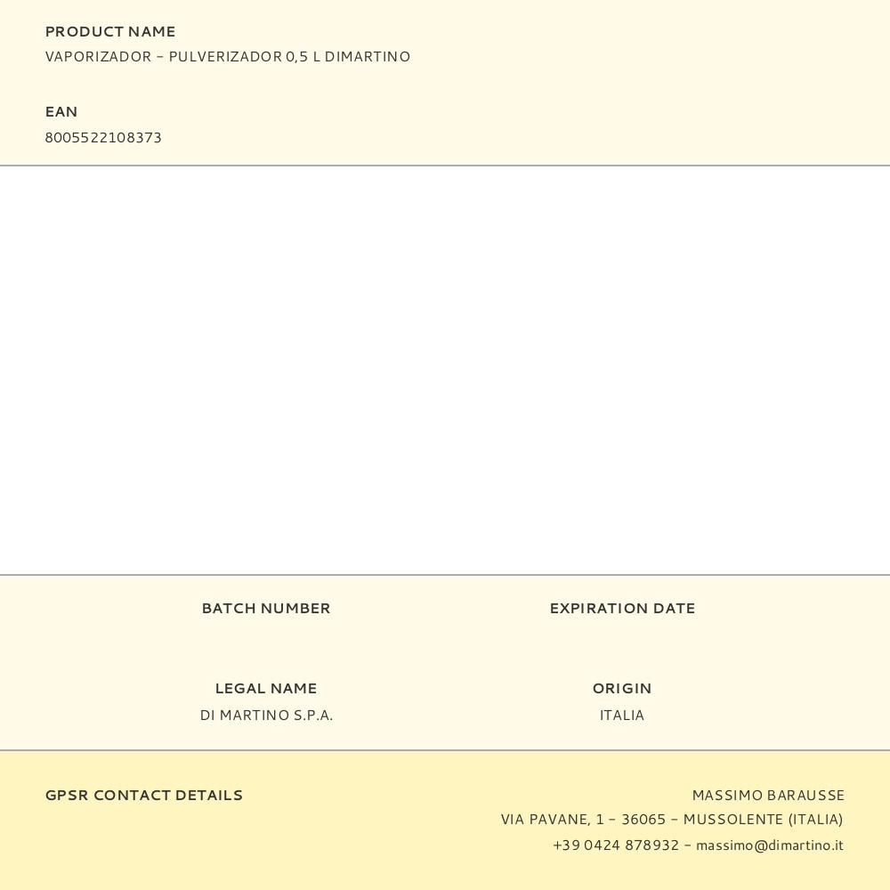 PULVERIZADOR DE POLIETILENO, Ø40 x 26,5 cm, 500 ml gallery 1