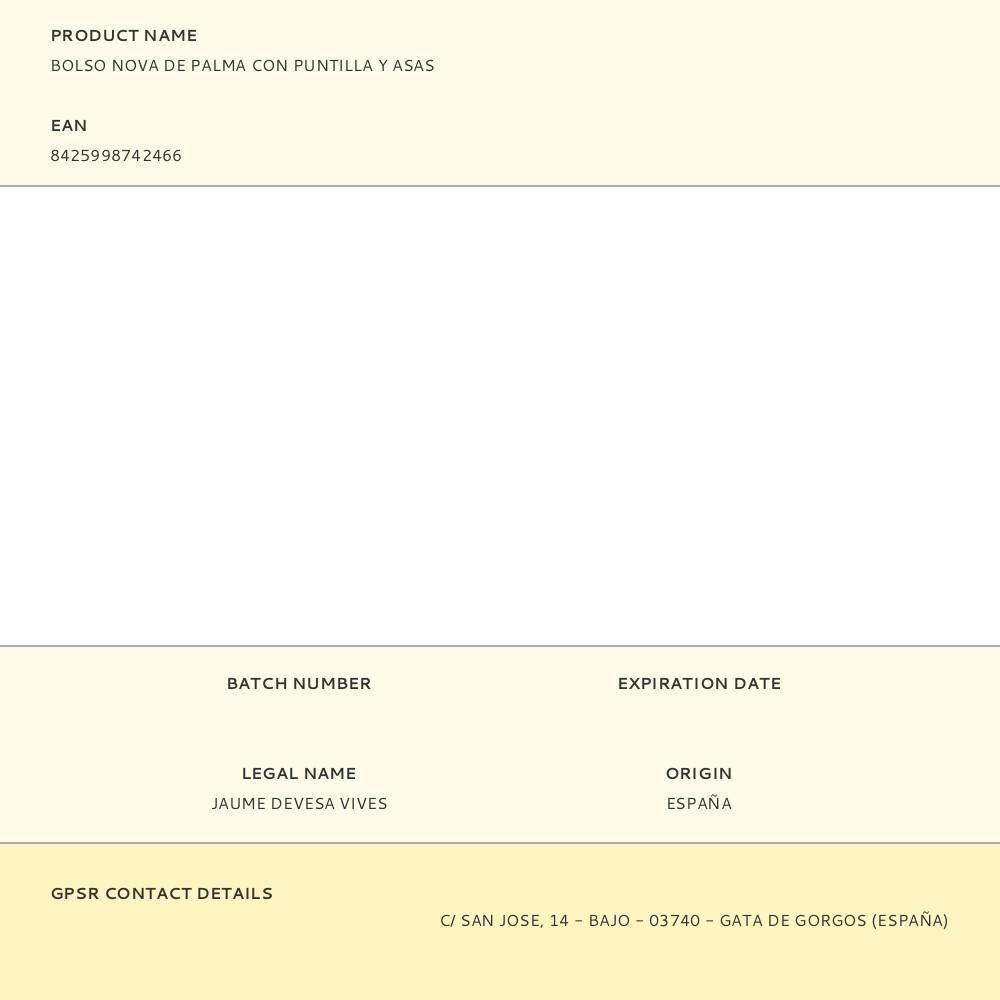 BOLSO NOVA DE PALMA CON PUNTILLA Y ASAS gallery 0