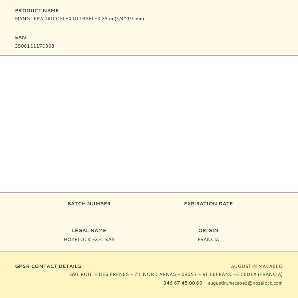 MANGUERA TRICOFLEX ULTRAFLEX Ø19 mm, ¾ pulg, 25 m gallery 0