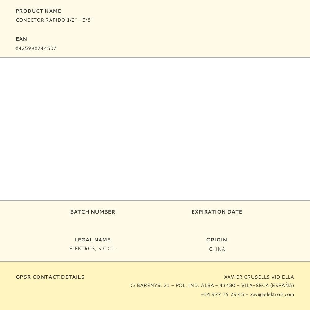 CONECTOR RÁPIDO DE MANGUERA ½ pulg - 5/8 pulg gallery 1