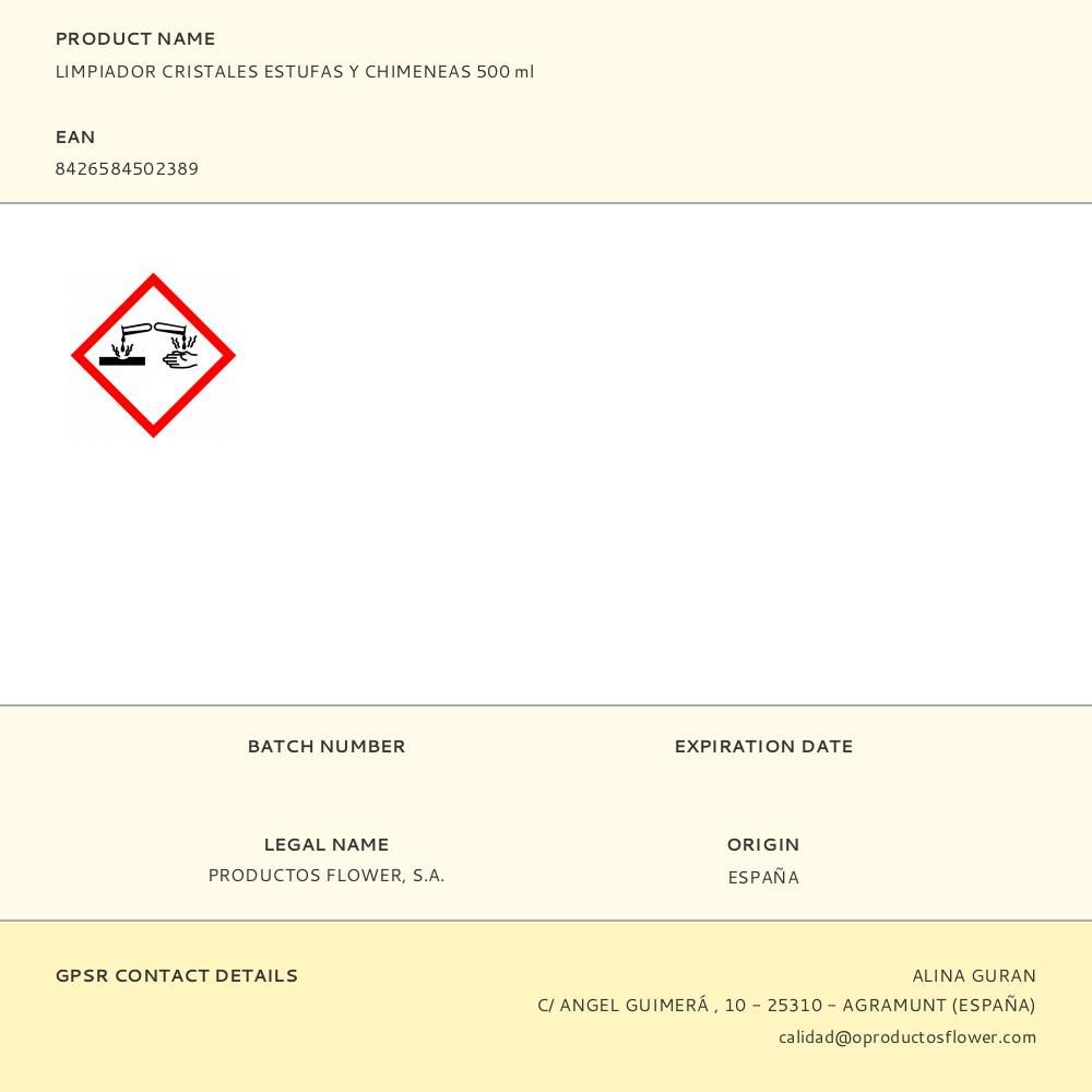 OKFUEGO LIMPIADOR PARA CRISTALES DE ESTUFAS Y CHIMENEAS, 500 ml gallery 0