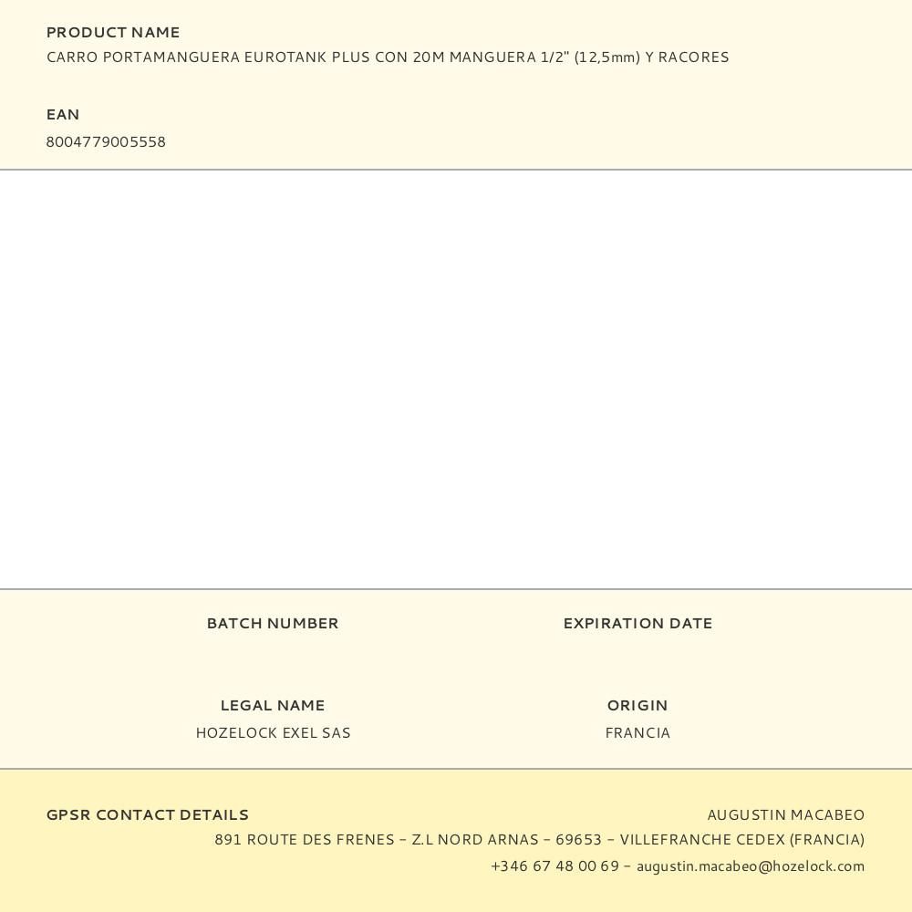 CARRO EUROTANK PLUS CON MANGUERA 20 m gallery 0