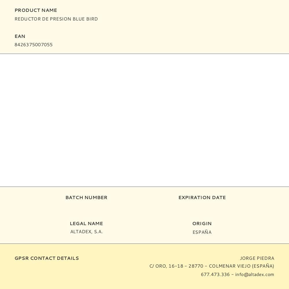 REDUCTOR DE PRESIÓN PARA TUBO Ø16 mm, ROSCA HEMBRA ¾ pulg A ROSCA MACHO ¾ pulg gallery 1