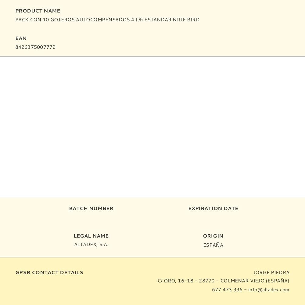 GOTEROS AUTOCOMPENSADOS ESTANDAR 4 l/h, 10 uds gallery 1