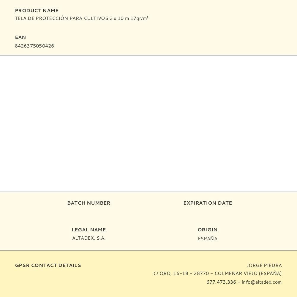 TELA DE PROTECCIÓN PARA CULTIVOS 2 x 10 m 17gr/m² gallery 9