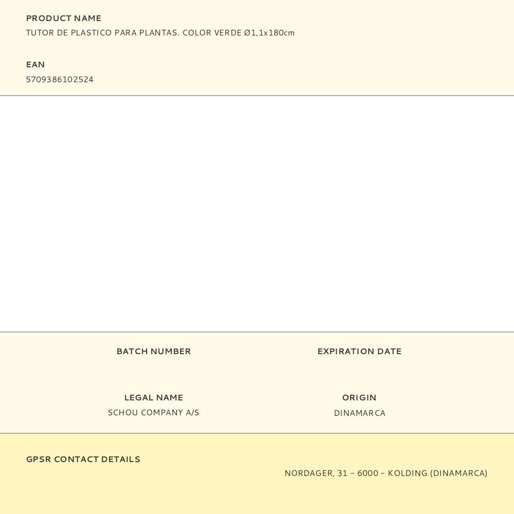 TUTOR DE PLASTICO PARA PLANTAS. COLOR VERDE Ø1,1 x 180cm gallery 0