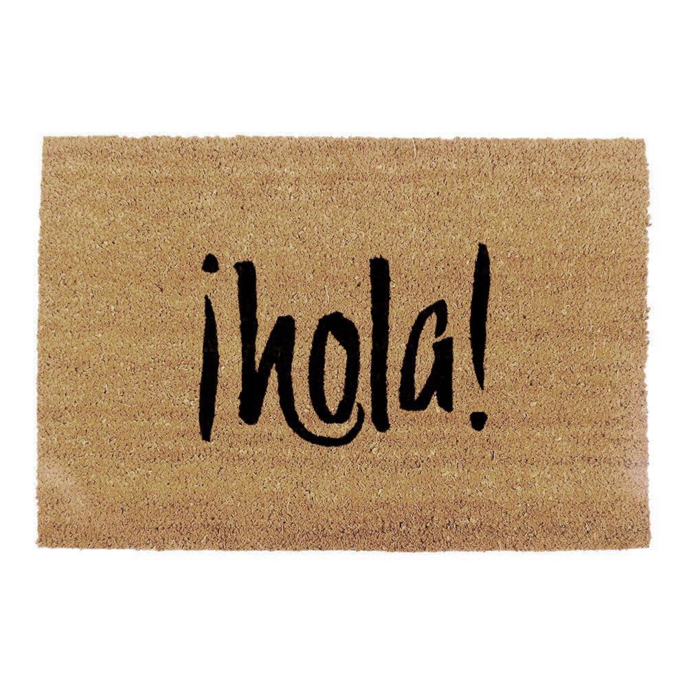 FELPUDO DE FIBRA DE COCO MODELO HOLA, 60 x 40 cm