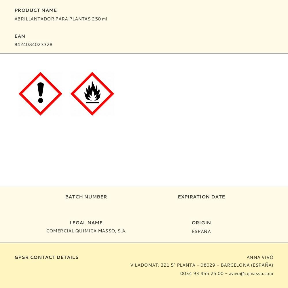 ABRILLANTADOR PARA PLANTAS 250 ml gallery 0