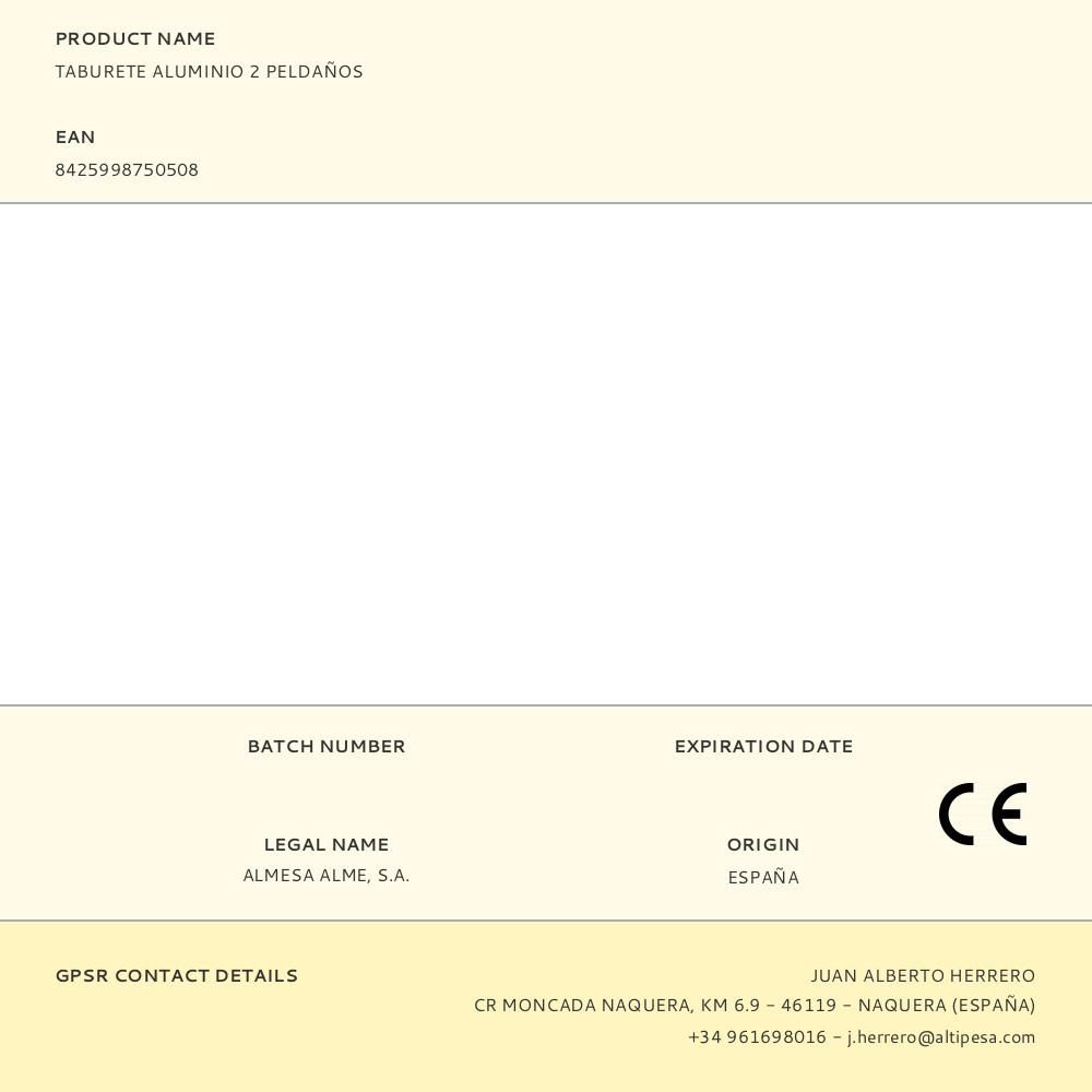 TABURETE ALUMINIO 2 PELDAÑOS gallery 1