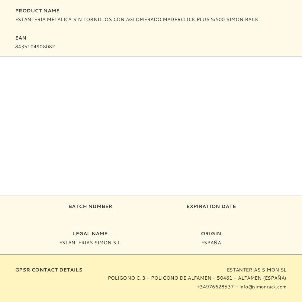 ESTANTERIA METALICA SIN TORNILLOS CON AGLOMERADO MADERCLICK PLUS 5/500 SIMON RACK gallery 2
