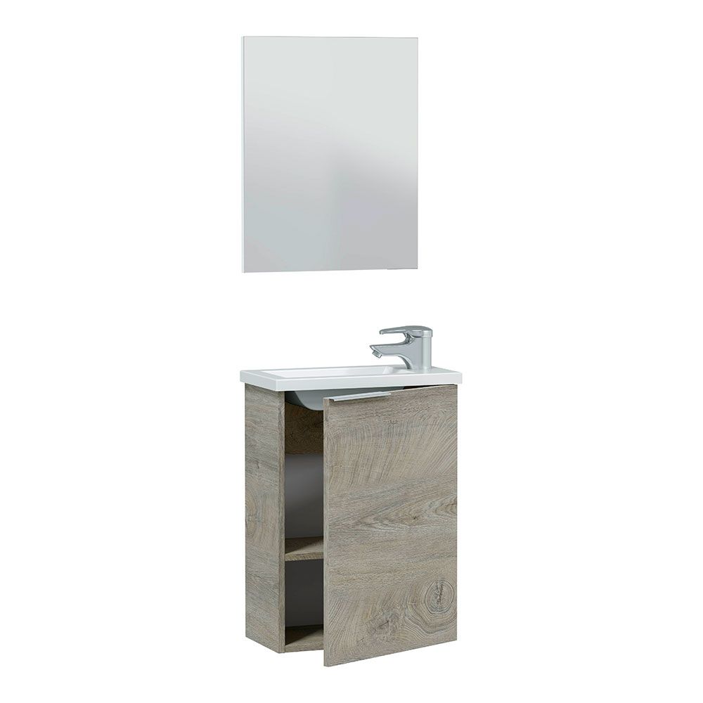 MUEBLE 40 1 PUERTA+ ESPEJO + LAVABO COMPACT gallery 1