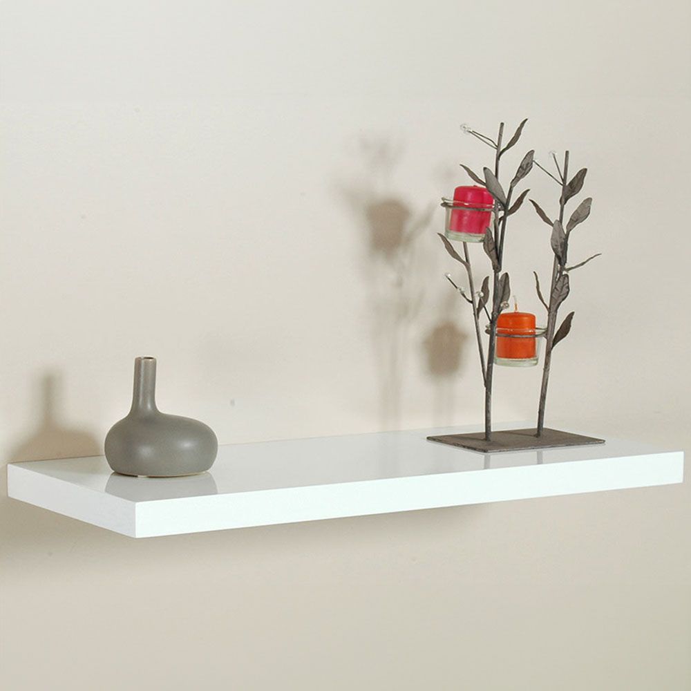 ESTANTERIA CON FIJACIÓN INVISIBLE 80 x 25 cm BLANCO