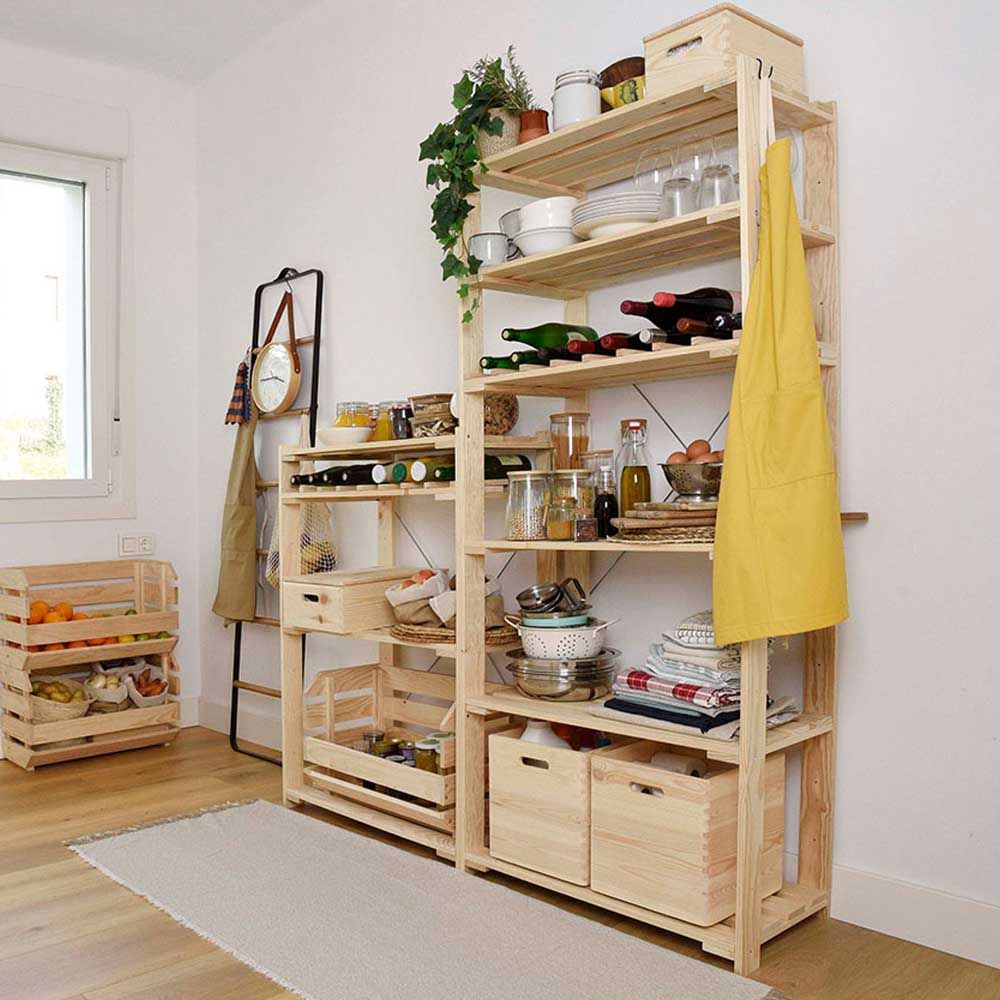 ESTANTERIA ALISTONADA EVOLUTION 5 PINO MACIZO 76,5 x 38,5 x 174,5 cm gallery 1