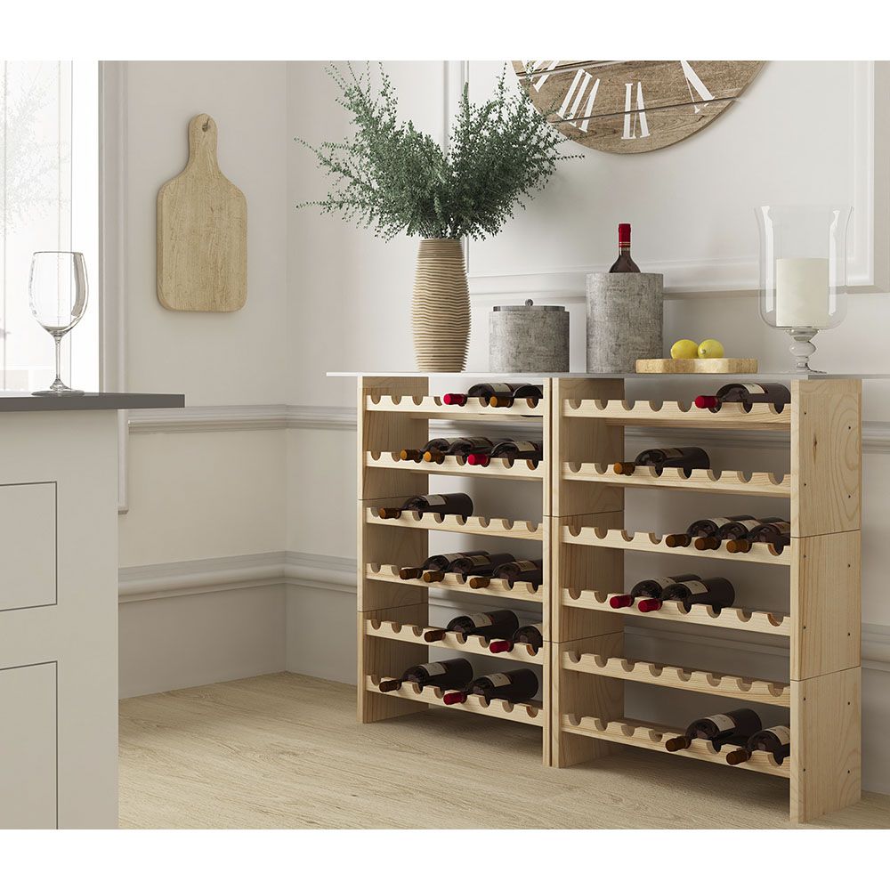 BOTELLERO DE PINO MACIZO MERLOT PARA 16 BOTELLAS 68,8 x 25 x 30cm gallery 0