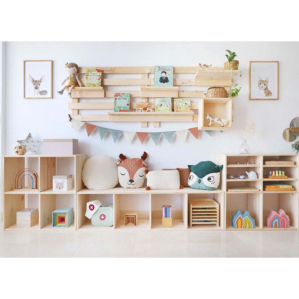 ESTANTERIA MODULAR 6 CUBOS DINAMIC PINO MACIZO 70,8 x 70,8 x 33 cm gallery 0