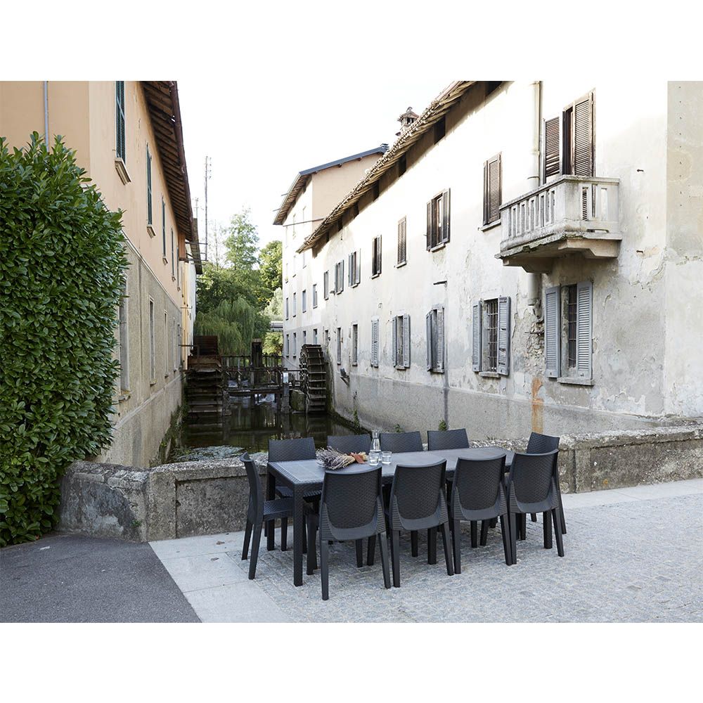 MESA EXTENSIBLE QUEEN COLOR ANTRACITA PARA EXTERIOR 90 x 150 - 220 x 72 cm gallery 0