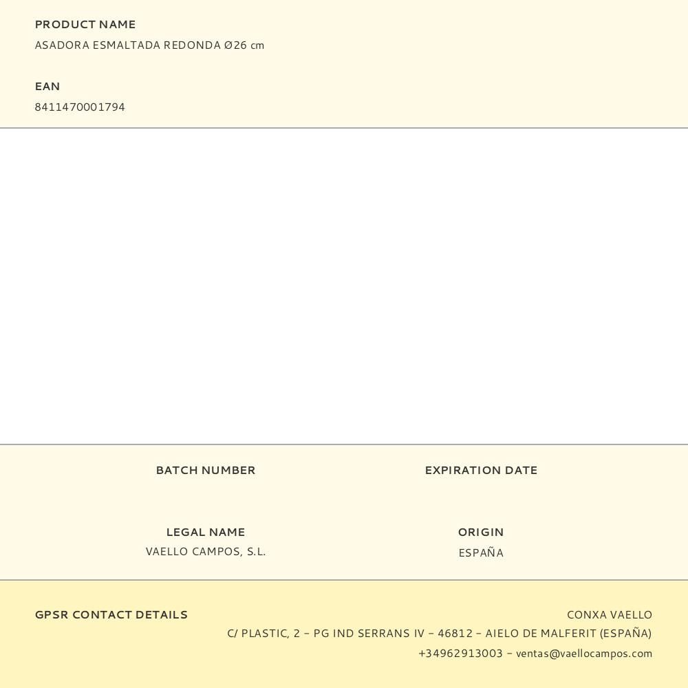 PLANCHA REDONDA ESMALTADA Ø26cm gallery 0