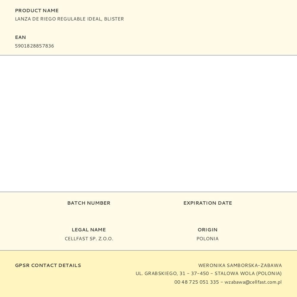 LANZA DE RIEGO REGULABLE CELLPRO 6 bar, 2 FUNCIONES, BLISTER gallery 3