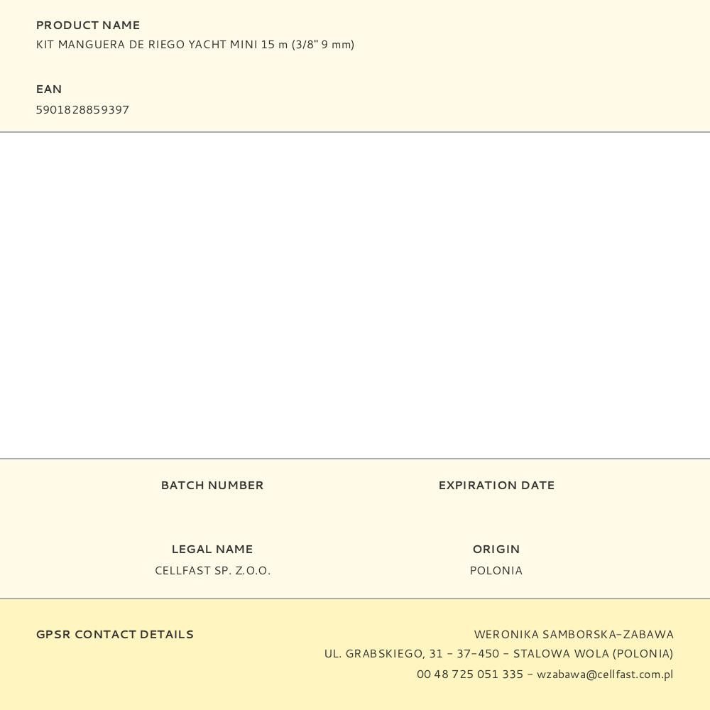 KIT MANGUERA YACHT MINI Ø9 mm, 3/8 pulg, 15 m gallery 2