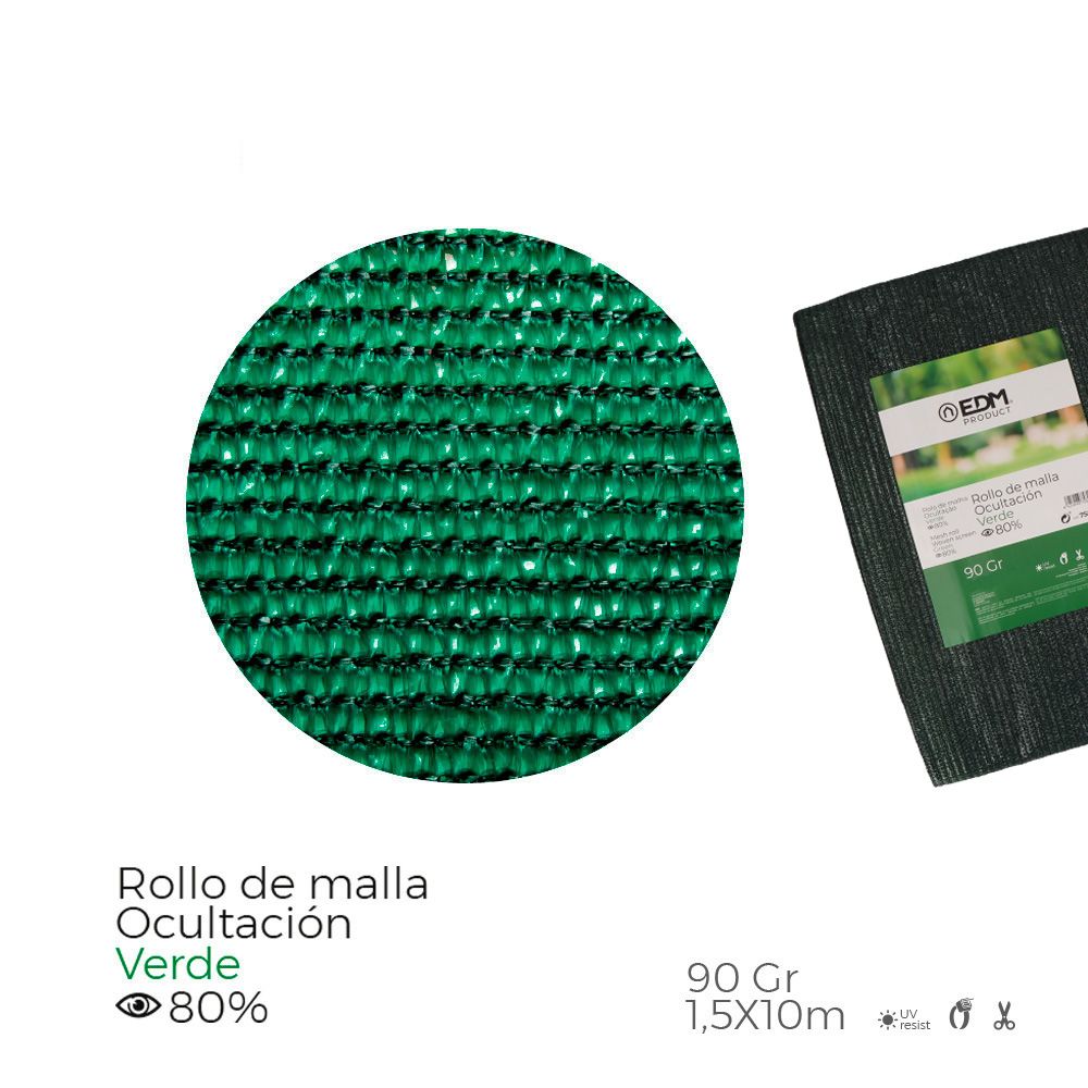 MALLA DE OCULTACIÓN COLOR VERDE 90g 1,5x10m