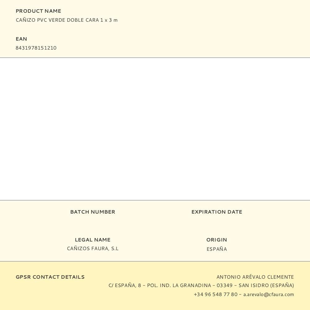 CAÑIZO PVC VERDE DOBLE CARA 1 x 3 m gallery 1