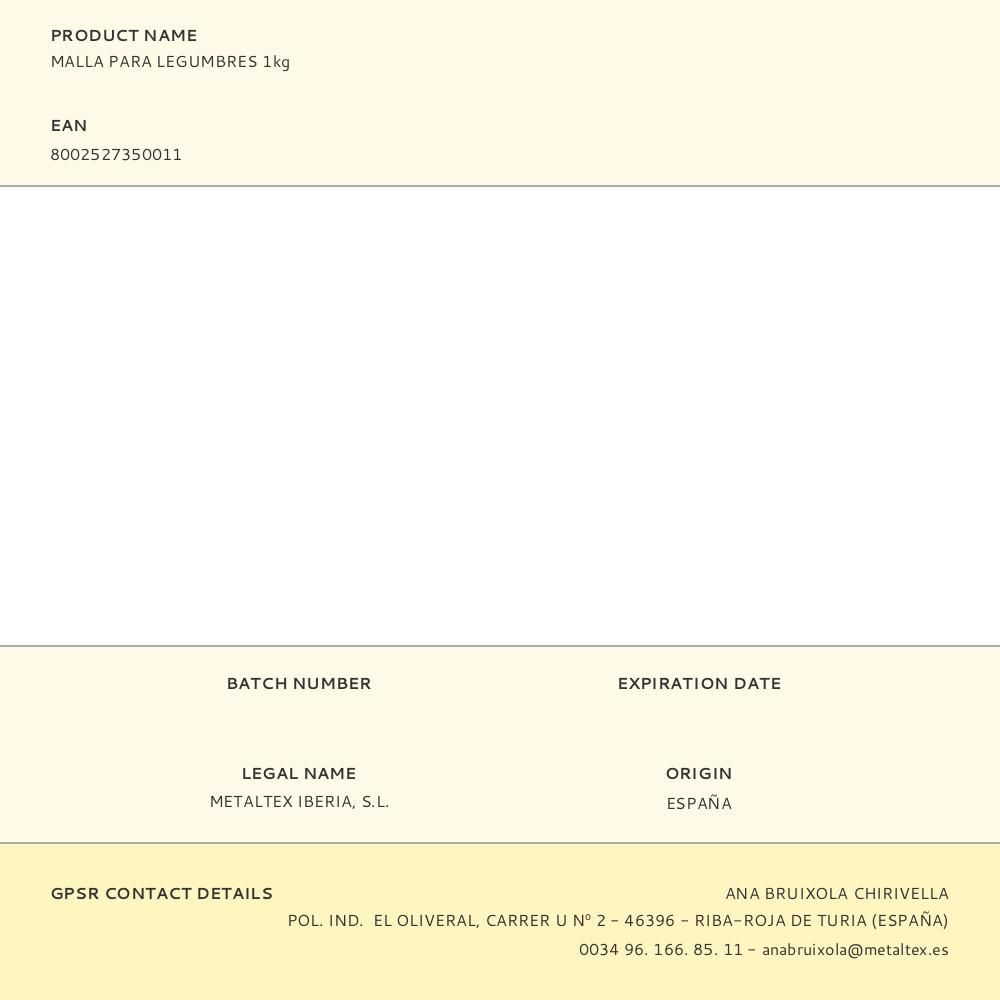 MALLA PARA LEGUMBRES 1 kg gallery 0