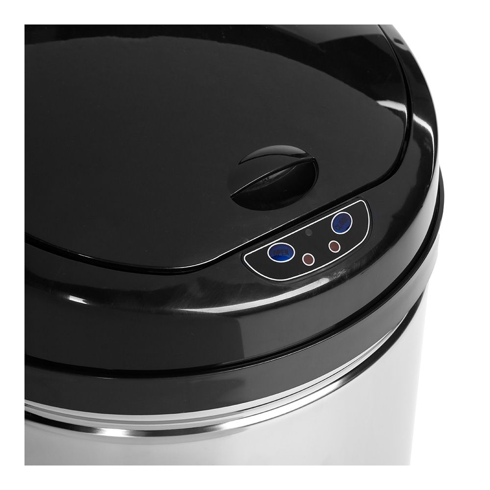 PAPELERA CON SENSOR DE APERTURA AUTOMÁTICA MODELO ALPHA COLOR PLATA/NEGRO 42 l gallery 0