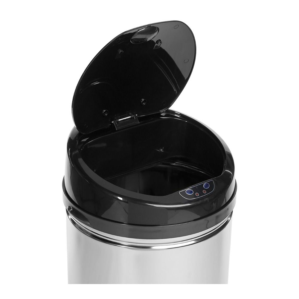 PAPELERA CON SENSOR DE APERTURA AUTOMÁTICA MODELO ALPHA COLOR PLATA/NEGRO 42 l gallery 1