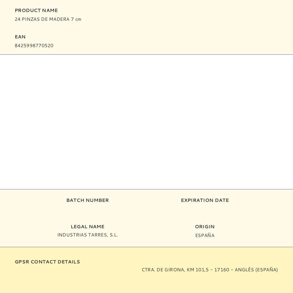 24 PINZAS DE MADERA 7 cm gallery 1