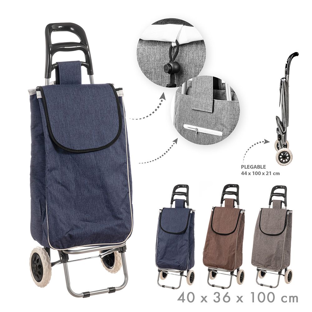 CARRO DE LA COMPRA PLEGABLE, COLORES SURTIDOS