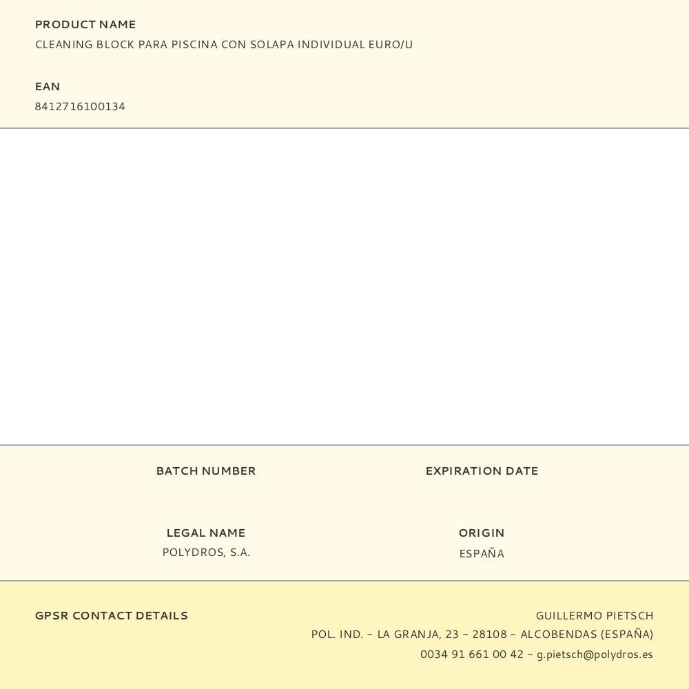 CLEANING BLOCK PARA PISCINA CON SOLAPA INDIVIDUAL EURO/U gallery 0