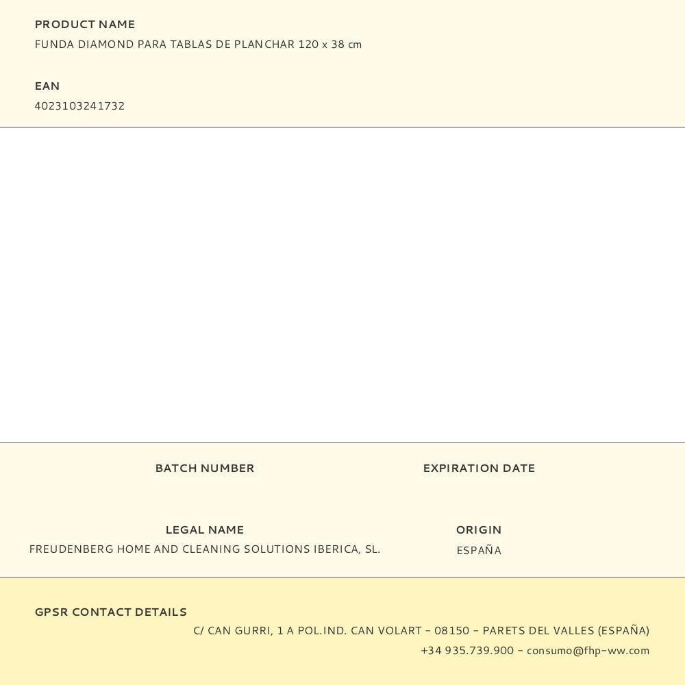 FUNDA DIAMOND PARA TABLAS DE PLANCHAR 120 x 38 cm gallery 0