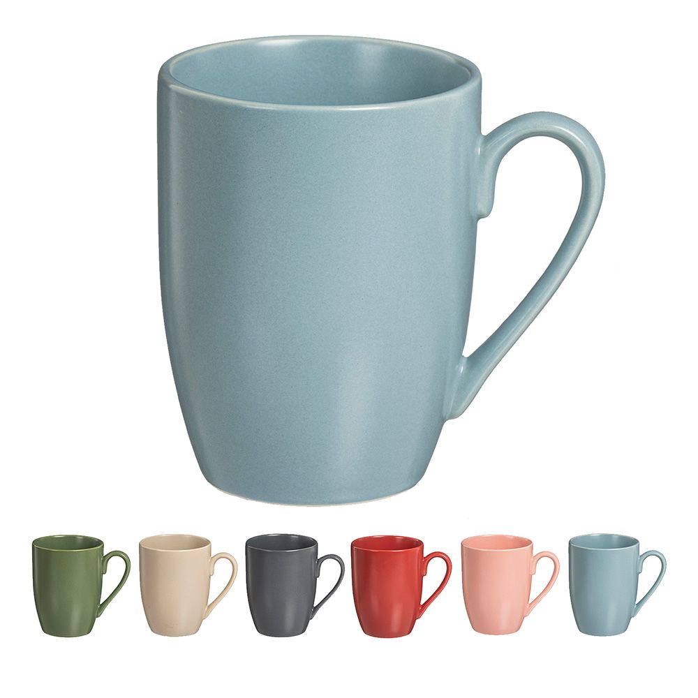 TAZAS DE CAFÉ PORCELANA MATE COLORES SURTIDOS 350 ml, 6 uds