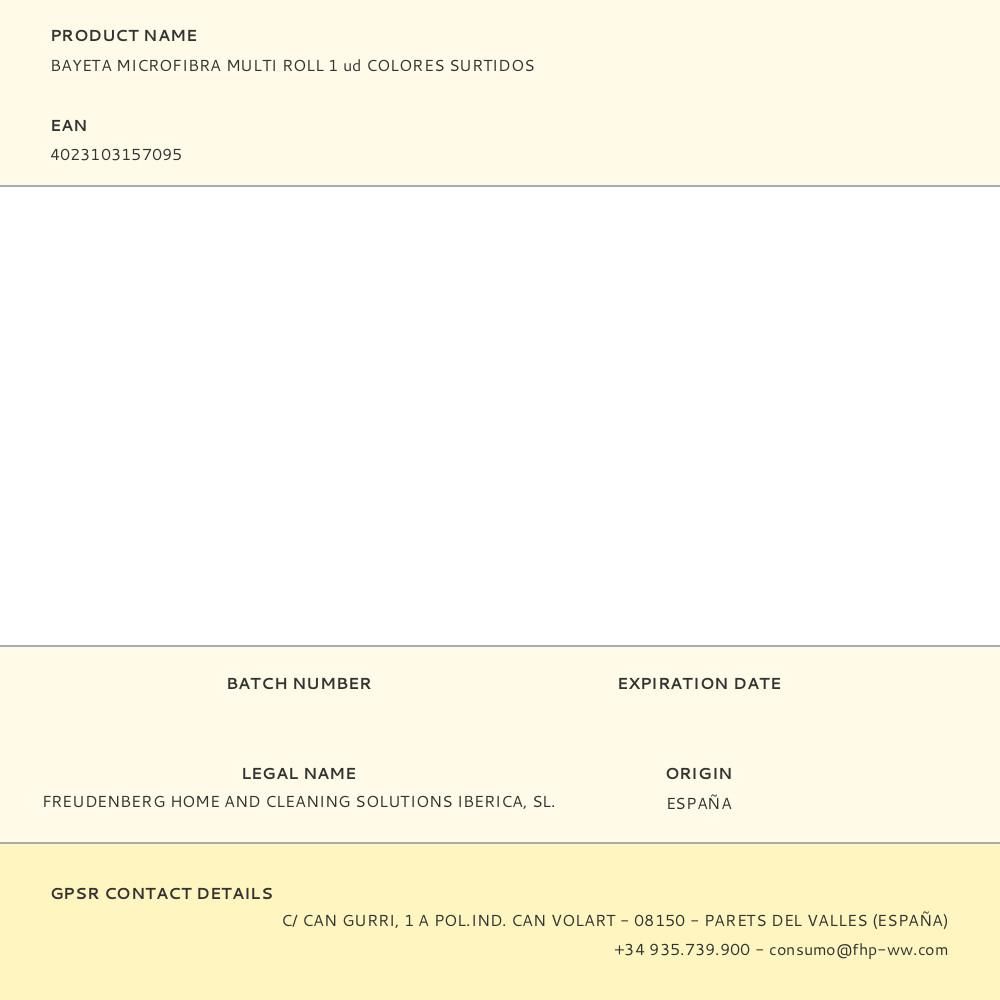 BAYETA MICROFIBRA MULTI ROLL 1 ud COLORES SURTIDOS gallery 1