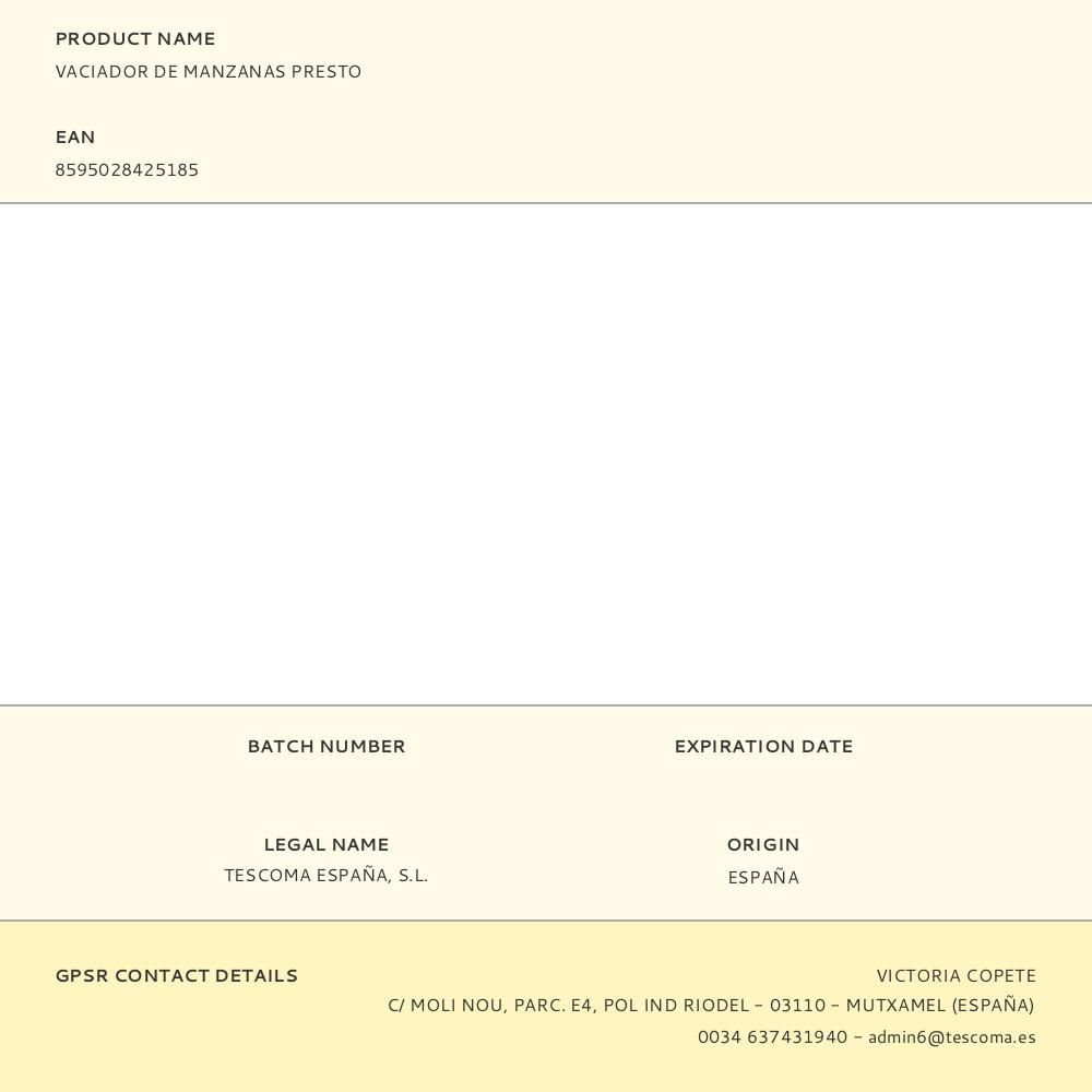 VACIADOR DE MANZANAS PRESTO gallery 1