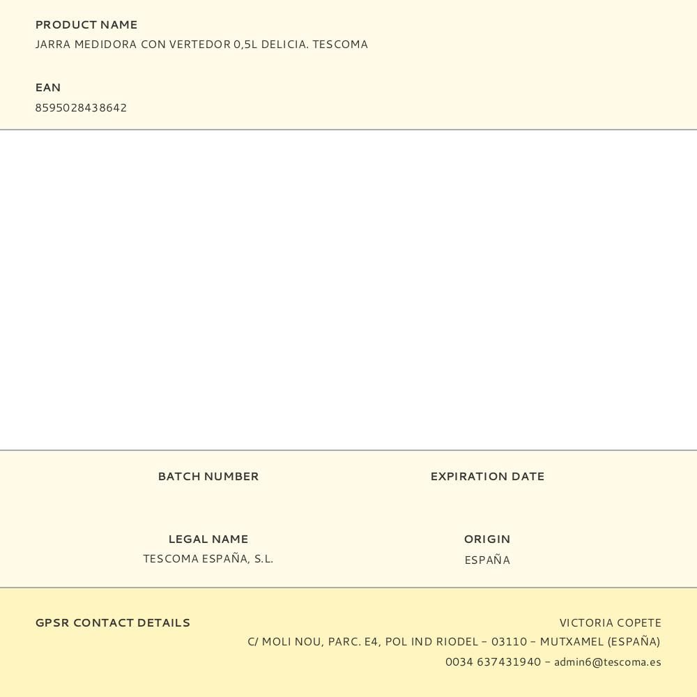 JARRA MEDIDORA CON VERTEDOR 0,5 L DELICIA gallery 1