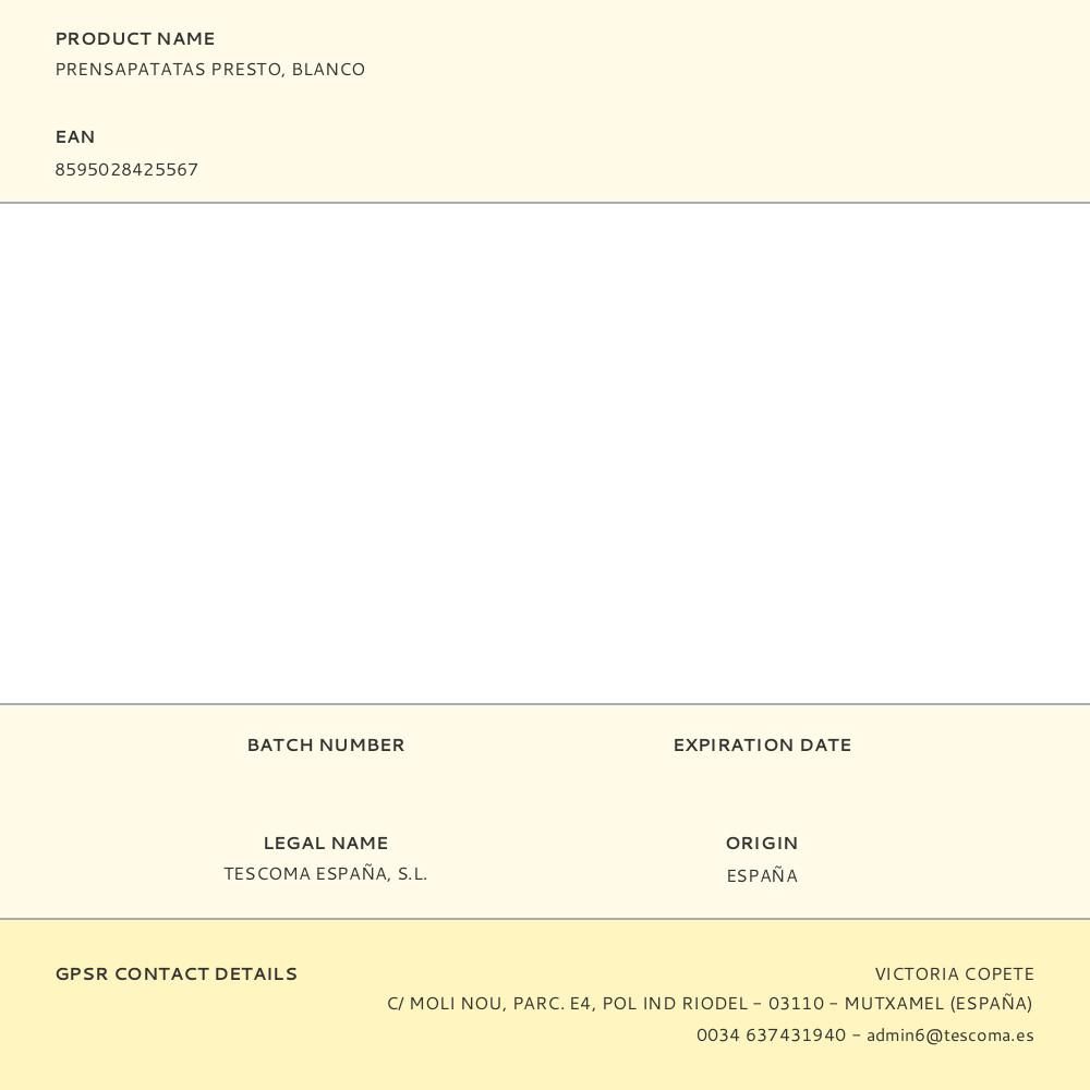 PRENSAPATATAS PRESTO BLANCO gallery 0