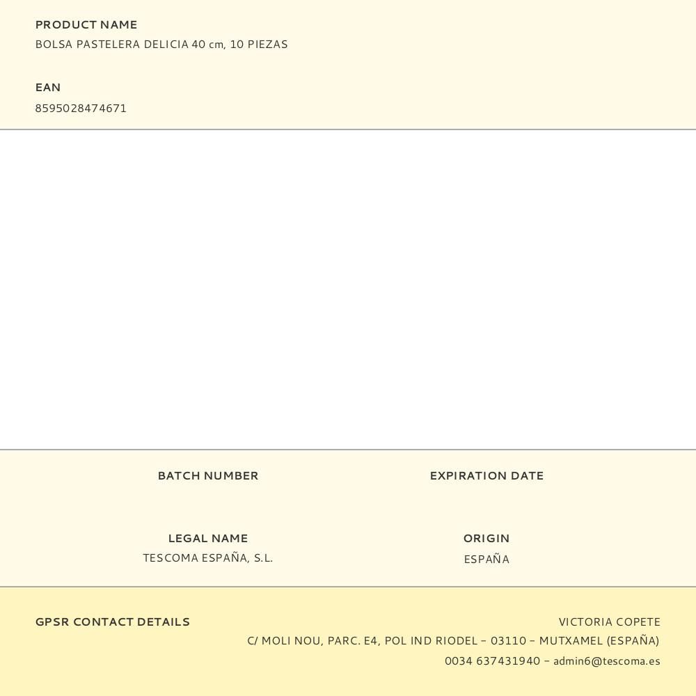 BOLSA PASTELERA DELICIA 40 cm 10 uds gallery 0