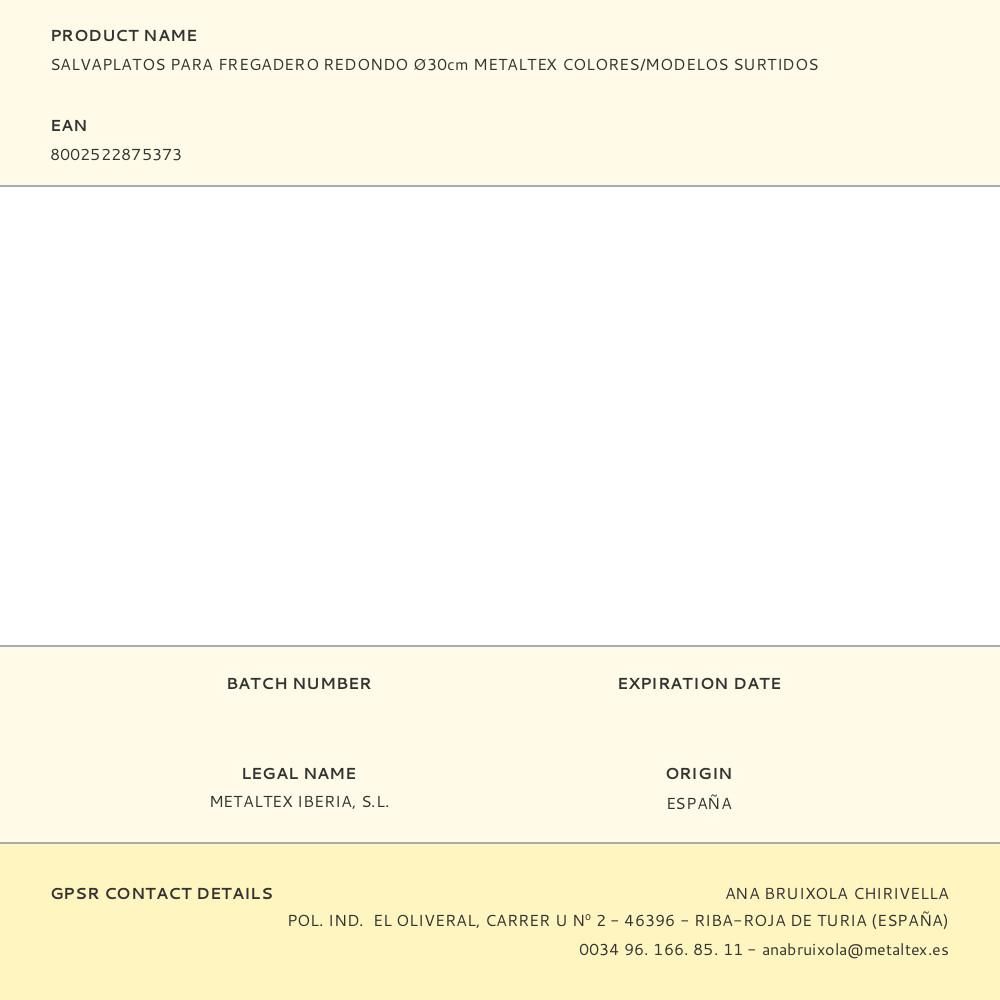 SALVAPLATOS PARA FREGADERO, REDONDO, DE PVC TRANSLÚCIDO, Ø30 cm gallery 0