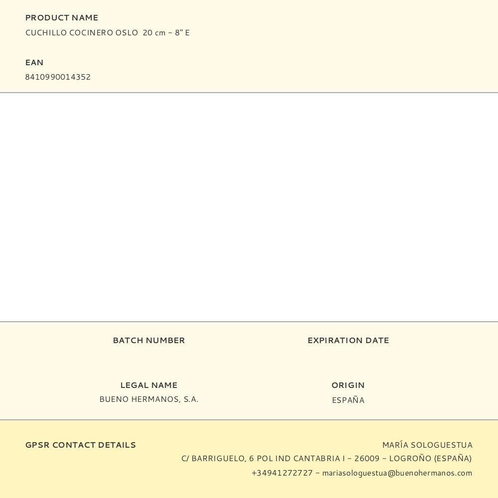 CUCHILLO COCINERO OSLO 200 mm gallery 3