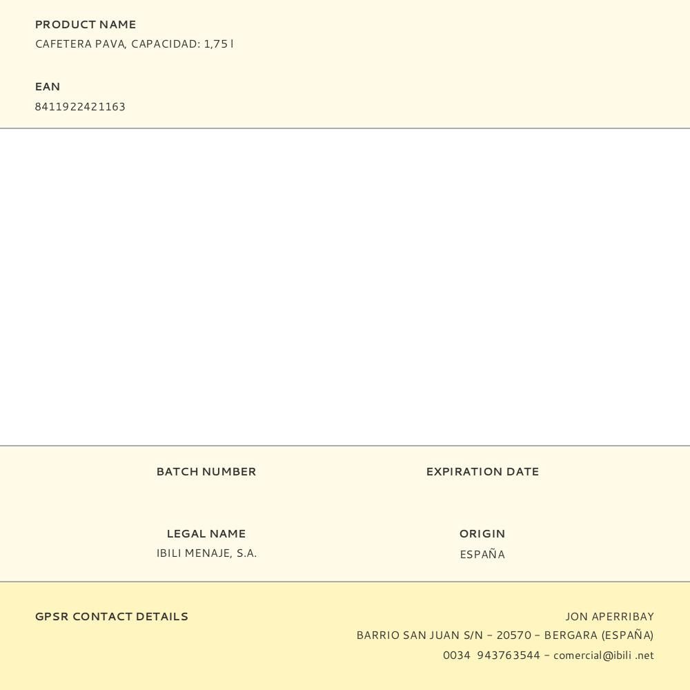 CAFETERA PAVA, CAPACIDAD: 1,75 l gallery 0