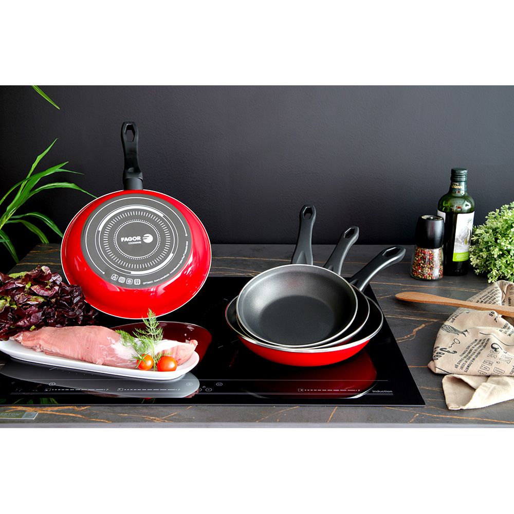 SET 3 SARTENES OPTIMAX ROJO MATE Ø20 / Ø24 / Ø28 cm gallery 2