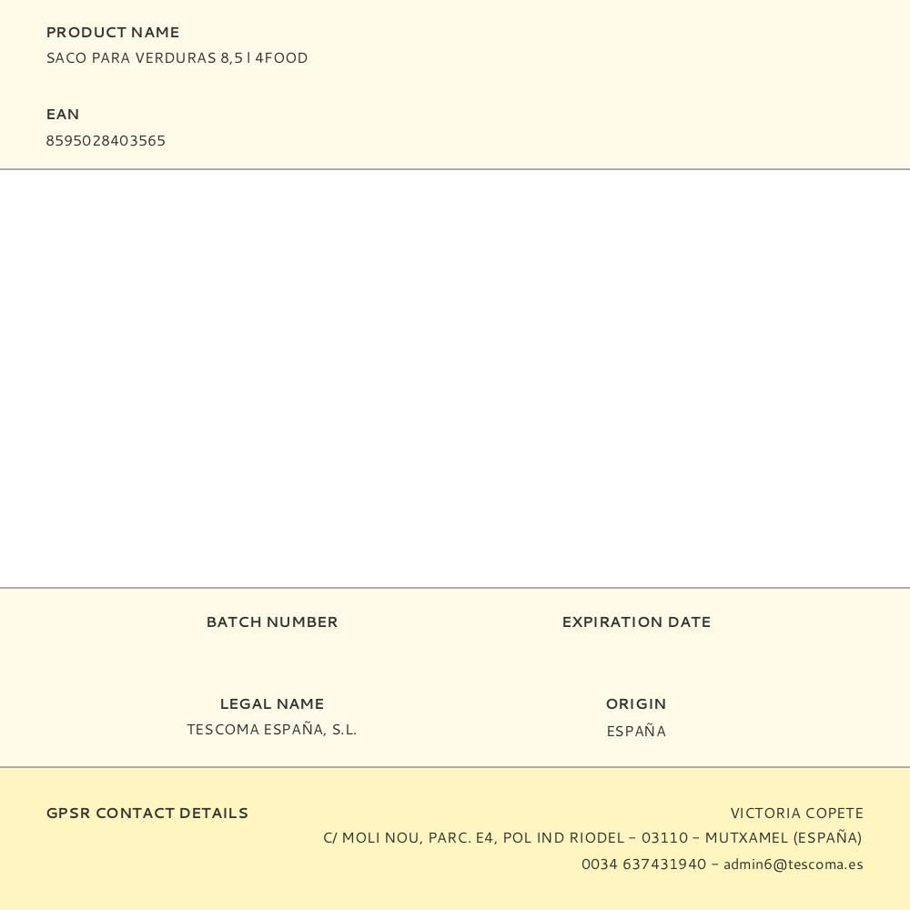 SACO PARA VERDURAS 4FOOD 8,5 l gallery 0